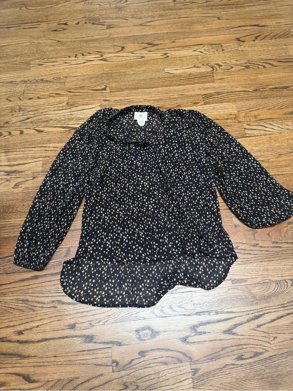 Black Printed Muche & Muchette Long-Sleeve Blouse - Women's Top One Size